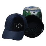 Hat, Trucker Hat, Snapback Hat, Quilted Velvet, Navy, Mens Hat, Womens Hat, Main Picture