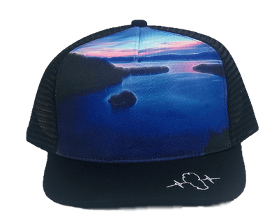 Tahoe Hat Trucker Hat — Suede, Black, Sunrise, Trucker Mesh