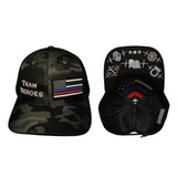 Team Heroes Hat, Baseball Hat, Snapback Hat, Green Camo, Black, Mens Hat, Womens Hat, Main Picture