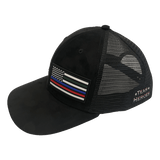Team Heroes Hat - Baseball Hat Fit - Suede - Black - Trucker Mesh