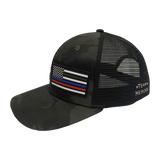 Team Heroes Hat - Baseball Hat Fit - Green Camo / Black - Trucker Mesh