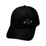 Texas Hat, Athletiic Fit,  Airmesh, Snapback Hat, Black, Mens Hat, Womens Hat, Front Picture 