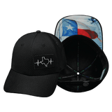 Texas Hat, Athletiic Fit,  Airmesh, Snapback Hat, Black, Mens Hat, Womens Hat, Main Picture 