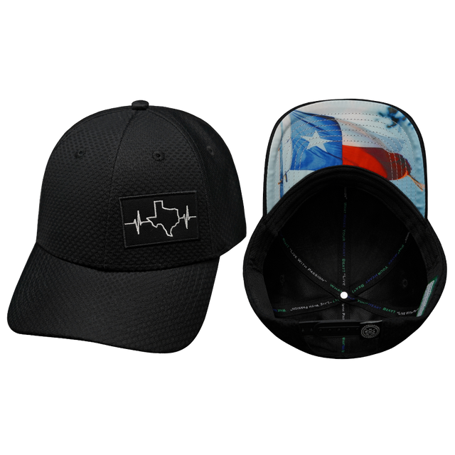 Texas Hat, Athletiic Fit,  Airmesh, Snapback Hat, Black, Mens Hat, Womens Hat, Main Picture 