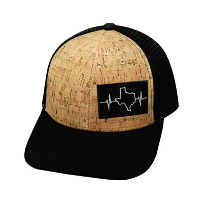 Texas Hat, Baseball Hat, Snapback Hat, Cork, Black, Mens Hat, Womens Hat, Front Picture