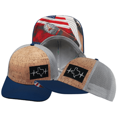 Texas Hat — Baseball Hat Fit, Cork, Navy / Gray, Trucker Mesh