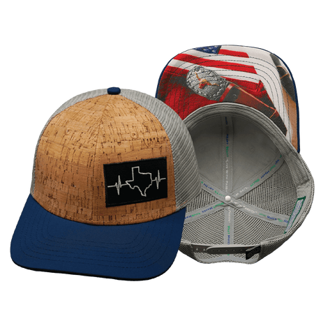 Texas Hat, Baseball Hat, Snapback Hat, Cork, Navy, Gray, Mens Hat, Womens Hat, Main Picture
