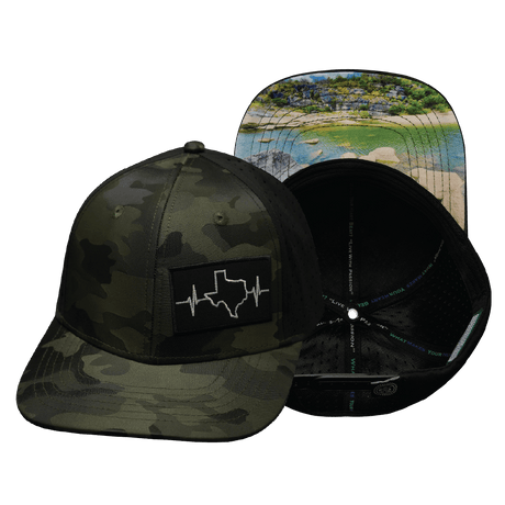 Texas Hat, Baseball Hat, Snapback Hat, Green Camo, Black, Mens Hat, Womens Hat, Main Picture
