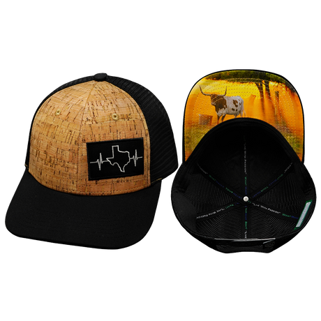 Texas Hat, Baseball Hat, Snapback Hat, Cork, Black, Mens Hat, Womens Hat, Main Picture