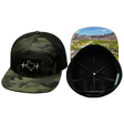 Texas Hat, Flat Bill, Snapback Hat, Green Camo, Black, Mens Hat, Womens Hat, Main Picture