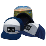 Texas Hat, Flat Bill, Snapback Hat, Navy, Gray, White, Mens Hat, Womens Hat, Main Picture