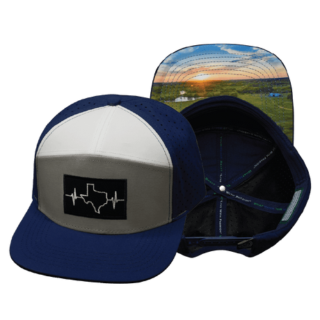Texas Hat, Flat Bill, Snapback Hat, Navy, Gray, White, Mens Hat, Womens Hat, Main Picture