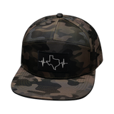 Texas Hat, Flat Bill, Snapback Hat, Tan Camo, Mens Hat, Womens Hat, Front Picture