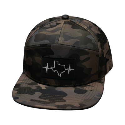 Texas Hat, Flat Bill, Snapback Hat, Tan Camo, Mens Hat, Womens Hat, Front Picture