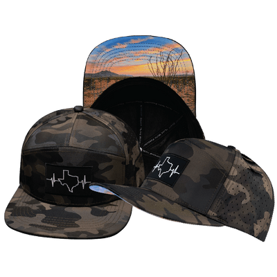 Texas Hat, Flat Bill, Snapback Hat, Tan Camo, Mens Hat, Womens Hat, Main Picture