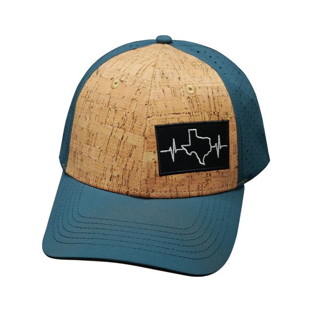 Texas Hat, Low Profile, Snapback Hat, Cork, Teal, Mens Hat, Womens Hat, Front Picture 