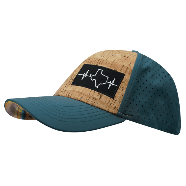 Texas Hat, Low Profile, Snapback Hat, Cork, Teal, Mens Hat, Womens Hat, Side Picture 