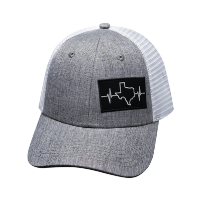 Texas Hat, Low Profile, Snapback Hat, Heather Gray, White, Mens Hat, Womens Hat, Front Picture 