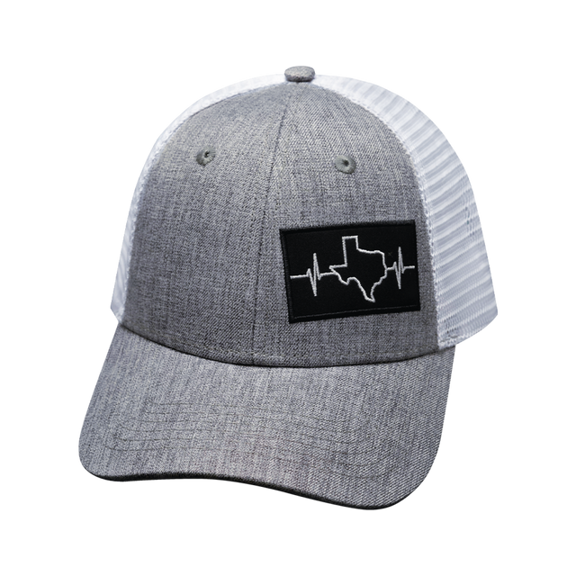 Texas Hat, Low Profile, Snapback Hat, Heather Gray, White, Mens Hat, Womens Hat, Front Picture 