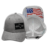 Texas Hat, Low Profile, Snapback Hat, Heather Gray, White, Mens Hat, Womens Hat, Main Picture 