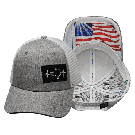 Texas Hat, Low Profile, Snapback Hat, Heather Gray, White, Mens Hat, Womens Hat, Main Picture 