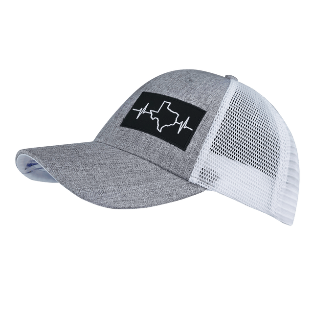Texas Hat, Low Profile, Snapback Hat, Heather Gray, White, Mens Hat, Womens Hat, Side Picture 