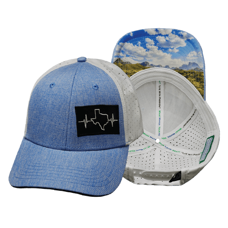 Texas Hat, Low Profile, Ponytail Hat, Snapback Hat, Light Blue, White, Mens Hat, Womens Hat, Main Picture 
