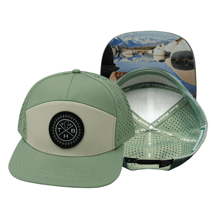 THB Hat - Flat Bill - Sage / Cream - Laser Mesh