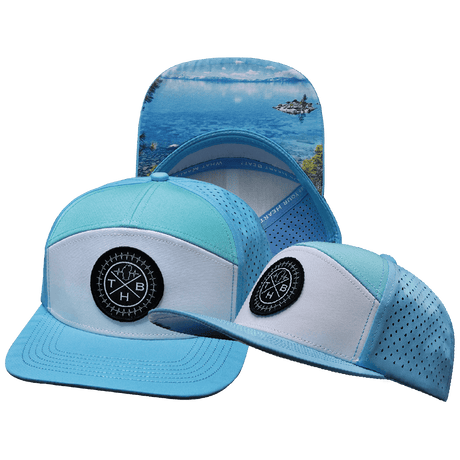 THB Hat, Flat Bill, Snapback Hat, Light Blue, White, Teal, Mens Hat, Womens Hat, Main Picture 