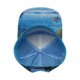 THB Hat, Flat Bill, Snapback Hat, Light Blue, White, Teal, Mens Hat, Womens Hat, Underbill Picture 