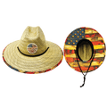 THB Straw - Sun Hat - Flag Stained Wood