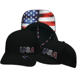 USA Hat, Baseball Hat Fit, Snapback Hat, Black, Mens Hat, Womens Hat, Main Picture