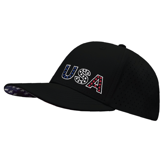 USA Hat, Baseball Hat Fit, Snapback Hat, Black, Mens Hat, Womens Hat, Side Picture