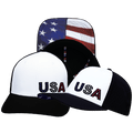 USA 250 Hat - Baseball Hat Fit - Black / White - Laser Mesh