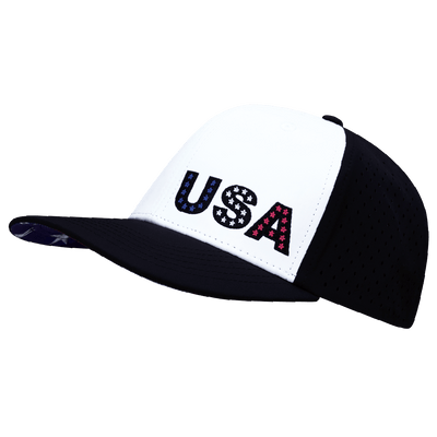 USA Hat, Baseball Hat Fit Snapback Hat, Black, White, Mens Hat, Womens Hat, Side Picture