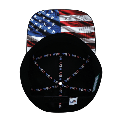 USA Hat, Baseball Hat Fit Snapback Hat, Black, White, Mens Hat, Womens Hat, Underbill Picture
