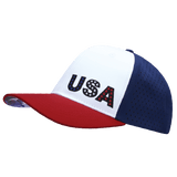 USA Hat, Flat Bill, Snapback Hat, Dark Red, White, Navy, Mens Hat, Womens Hat, Side Picture