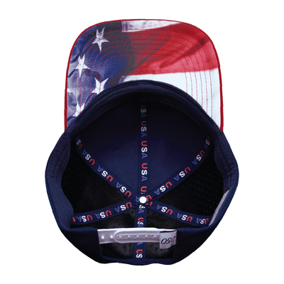 USA Hat, Flat Bill, Snapback Hat, Dark Red, White, Navy, Mens Hat, Womens Hat, Underbill Picture