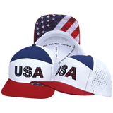 USA Hat, Flat Bill, Snapback Hat, Dark Red, White, Navy, Mens Hat, Womens Hat, Main Picture