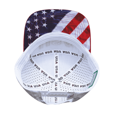 USA Hat, Flat Bill, Snapback Hat, Dark Red, White, Navy, Mens Hat, Womens Hat, Underbill Picture