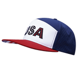 USA Hat, Flat Bill, Snapback Hat, Dark Red, White, Navy, Mens Hat, Womens Hat, Side Picture