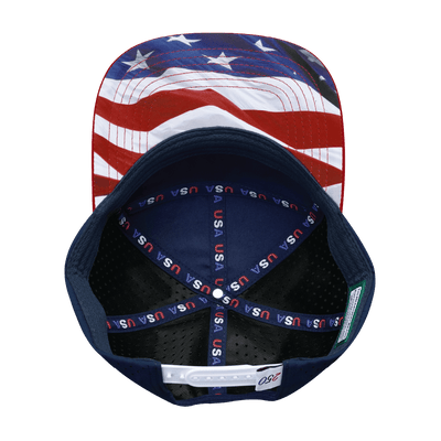 USA Hat, Flat Bill, Snapback Hat, Dark Red, White, Navy, Mens Hat, Womens Hat, Underbill Picture