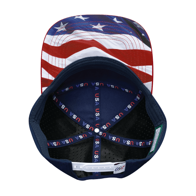 USA Hat, Flat Bill, Snapback Hat, Dark Red, White, Navy, Mens Hat, Womens Hat, Underbill Picture