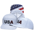 USA Hat - Flat Bill - White Camo - Laser Mesh