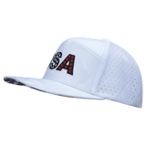 USA Hat, Flat Bill, Snapback Hat, White Camo, Mens Hat, Womens Hat, Side Picture