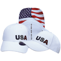 USA 250 Hat - Low Profile - Ponytail - White - Laser Mesh