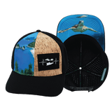 Virgin Islands Hat, Baseball Hat, Snapback Hat, Cork Hybrid, Black, Ocean, Mens Hat, Womens Hat, Main Picture 