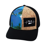 Virgin Islands Hat, Baseball Hat, Snapback Hat, Cork Hybrid, Black, Ocean, Mens Hat, Womens Hat, Front Picture 