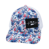 Virgin Islands Hat, Baseball Hat, Snapback Hat, Floral, White, Mens Hat, Womens Hat, Front Picture