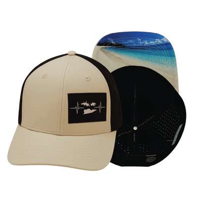 Virgin Islands Hat — Baseball Hat Fit, Cream / Black, Laser Mesh